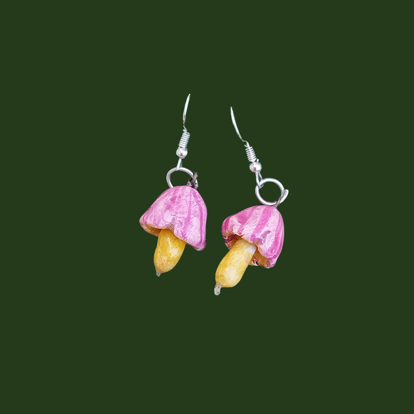 Pink mushroom earring