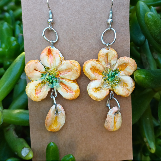 Orange blossom dangle earrings