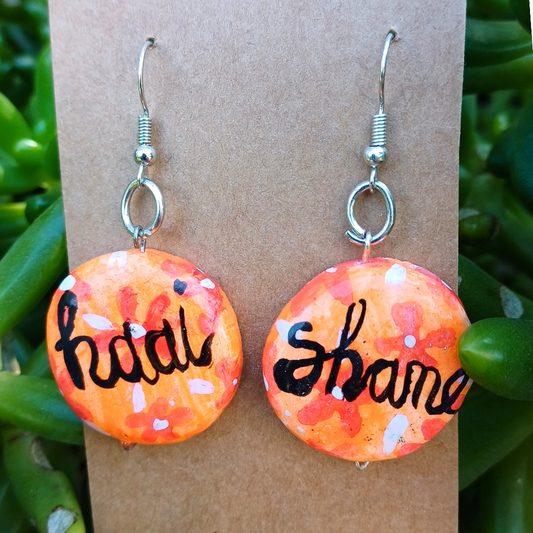 Haai Shame South African Saying earrings