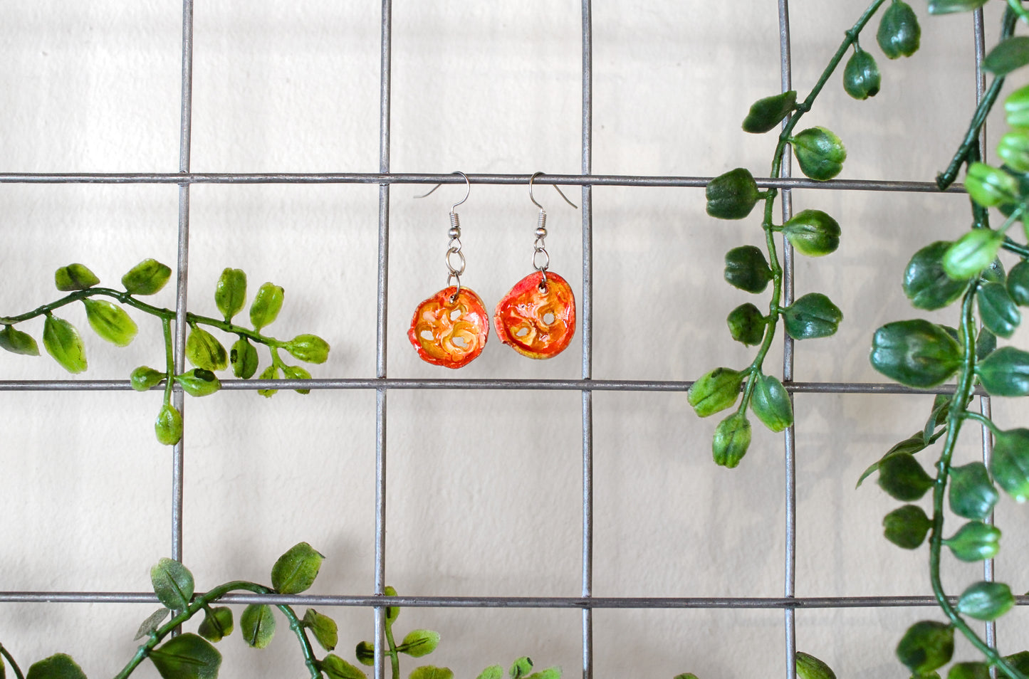 Tomato slice earrings