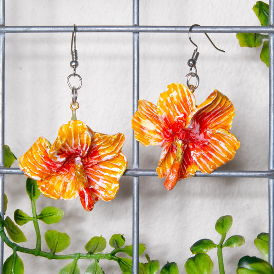 Hibiscus flower earrings