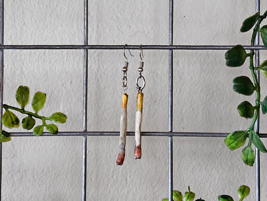 Cigarette smoking earrings