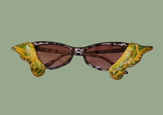 Green butterfly sunglasses