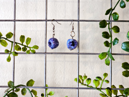 Blueberry fruit drop earrings