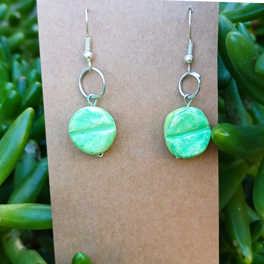 Green pill earring