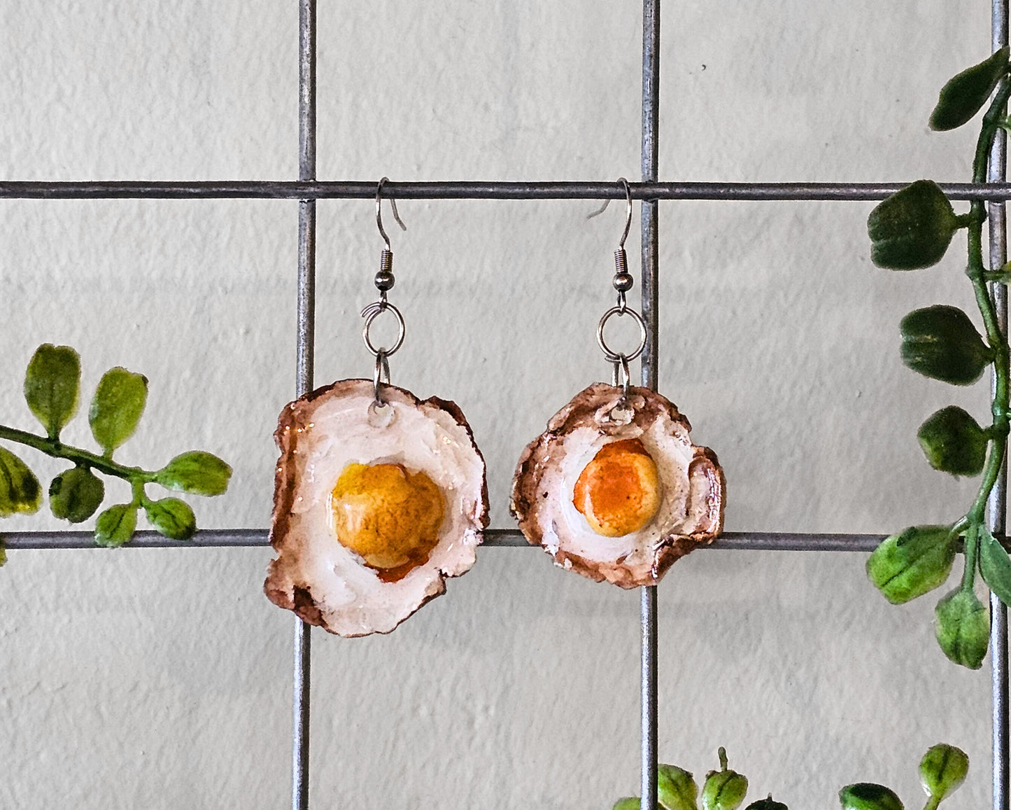 Fried egg earrings