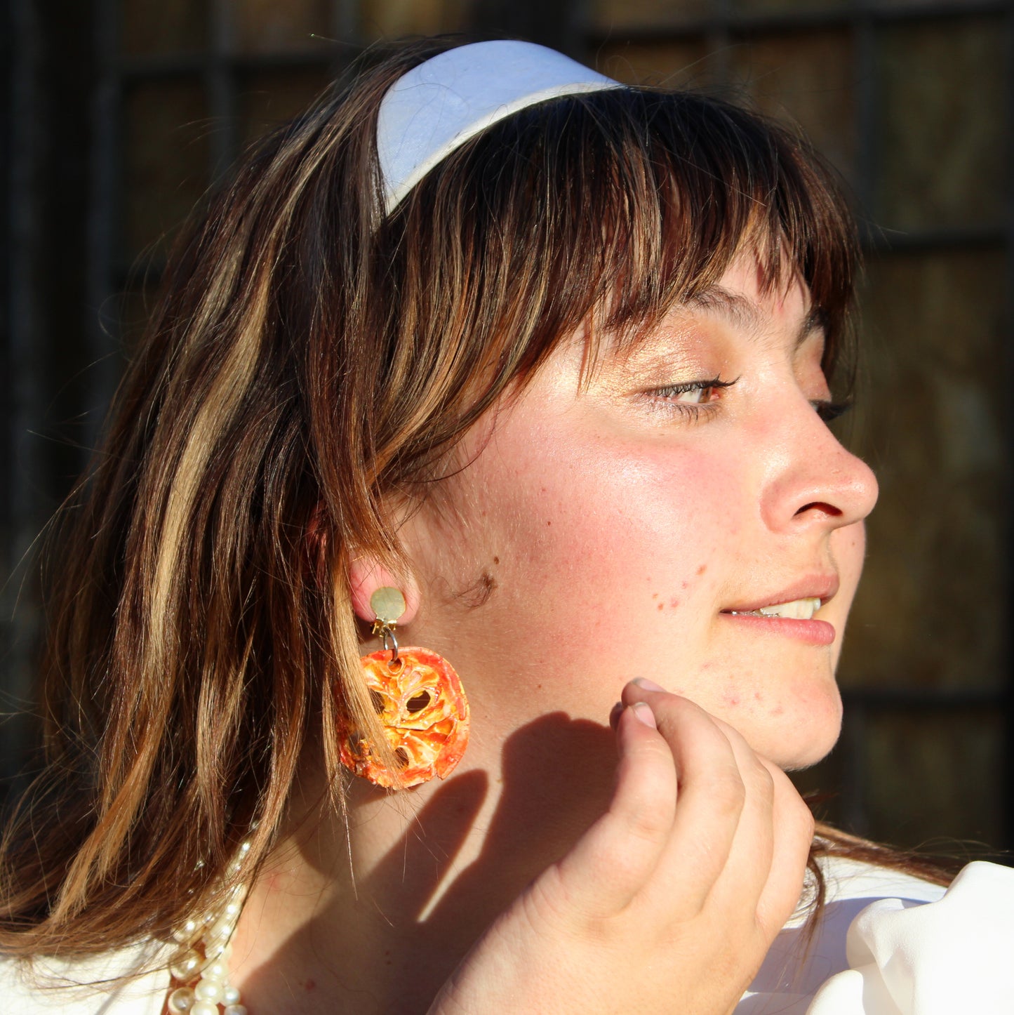 Tomato slice earrings