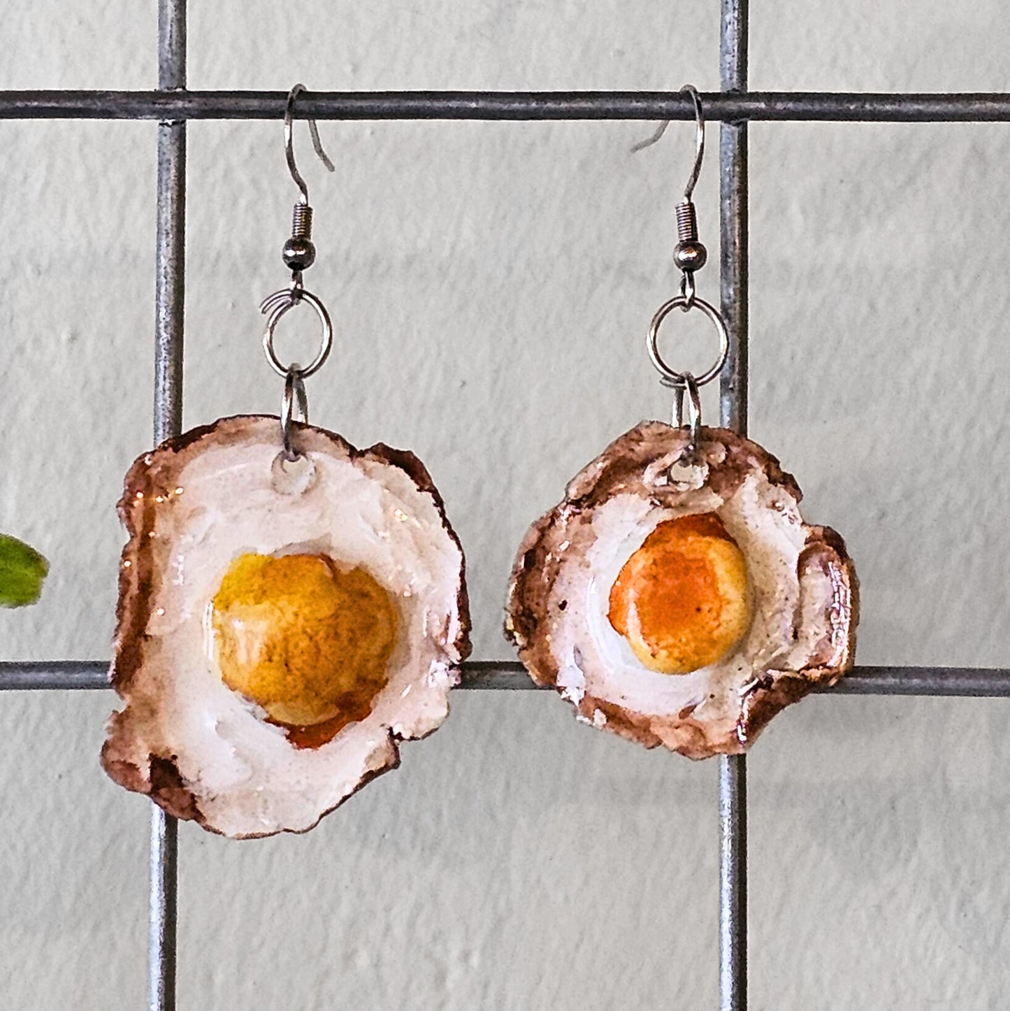 Fried egg earrings